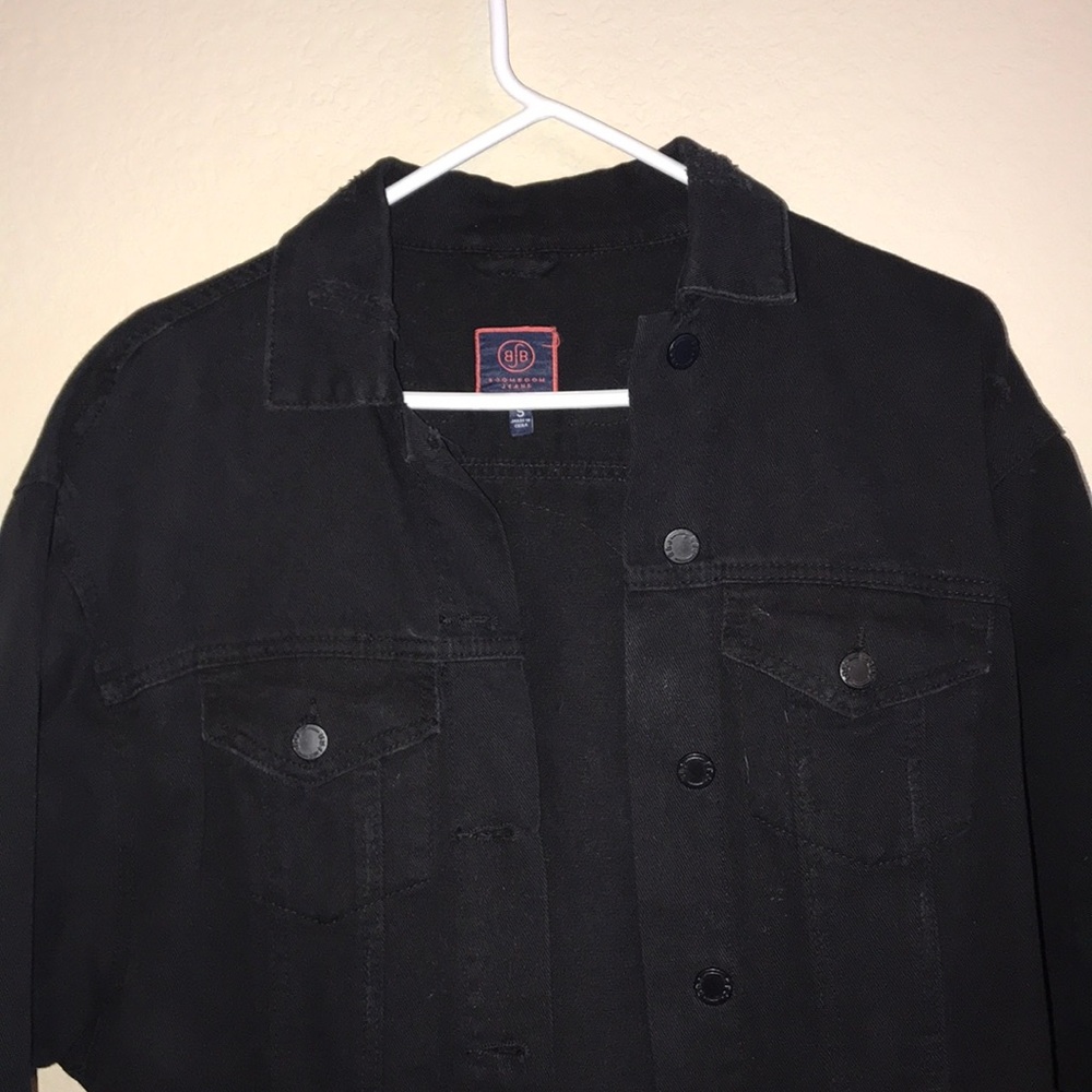 A black denim gothic print jacket - Picture 4 of 6